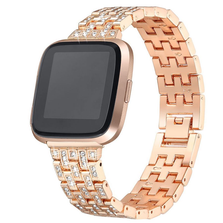 fitbit versa rose gold black